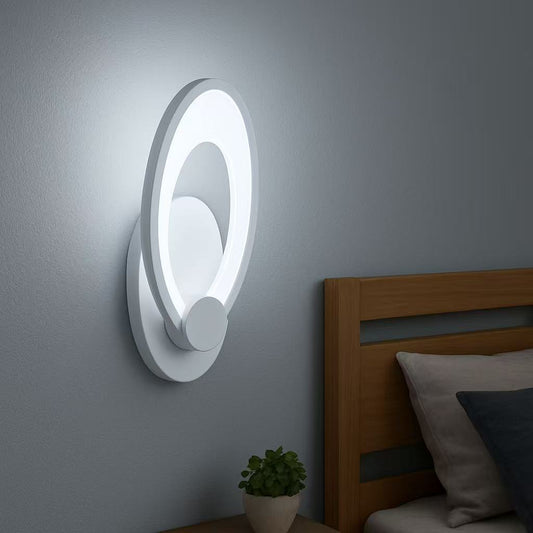 TEKHOME Applique da Parete LED 9W CCT 3000K-6500K Bianca, Lampada da Muro Moderna Dimmerabile, Design Decorativo Interno E25-3C