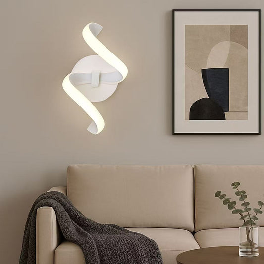 TEKHOME Applique LED da Parete 9W E58-B3C, Bianco, Dimmerabile, 3 Colori Selezionabili 3000K-4000K-6500K, Design Moderno a Onde per Camera, Soggiorno e Corridoio