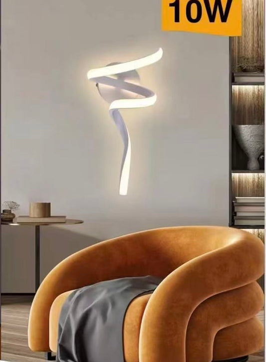 TEKHOME Applique LED Moderna 10W Design Creativo | 3 Colori 3000K-6500K | Lampada da Parete Bianca in Metallo e Acrilico | Illuminazione da Interno per Soggiorno, Camera da Letto, Corridoi AQ19-3C