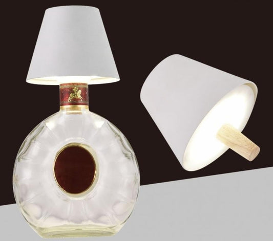 Lampada da Tavolo LED Ricaricabile – Design Bottiglia Decorativa, 2.8W 200LM, 3 Temperature di Colore 3000K/4000K/6500K, Touch Dimmer, USB, per Camera, Ristorante, Bar D10