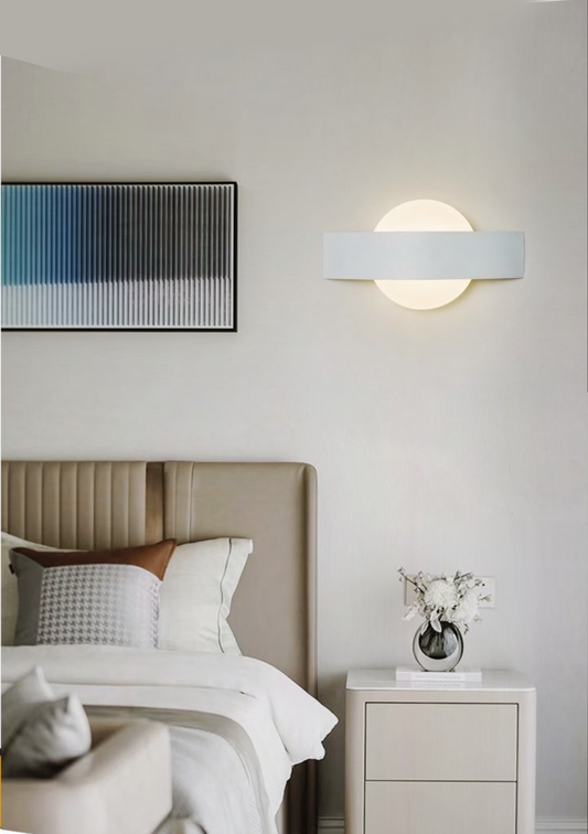 TEKHOME Applique da Parete LED Moderna con Regolazione Colore 3000K-6500K, Design Rotondo, 8W 600LM, 240°, IP20, Disponibile in Bianco e Nero, con Interruttore a 3 Temperature Colore E17