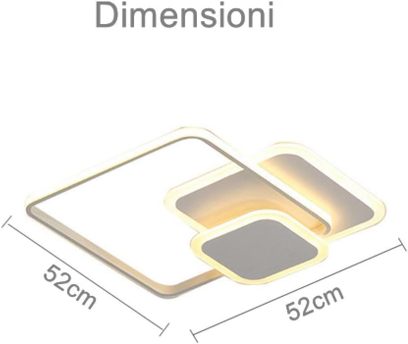 TEKHOME Plafoniera LED 48W Design Quadrato Sovrapposto Bianca Stile Moderno per Interni IP20 per Corridoio Soggiorno Camera da Letto C31-3C