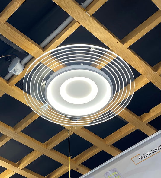 TEKHOME Plafoniera Lampadario da soffitto a led con Luci cerchio tonda Design Stile Moderno Lampada per Camera Cucina Salotto Locali Commerciali C40