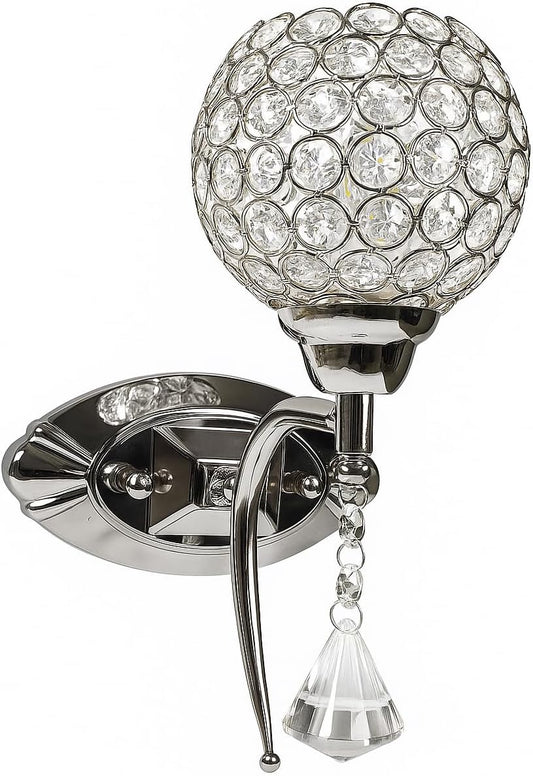 TEKHOME Applique da Parete Moderna con Design a Cristalli, Attacco G9 60W, per Interni, Disponibile in Oro e Argento, 280mm, Metallo e Cristallo (Senza Lampadina) E19