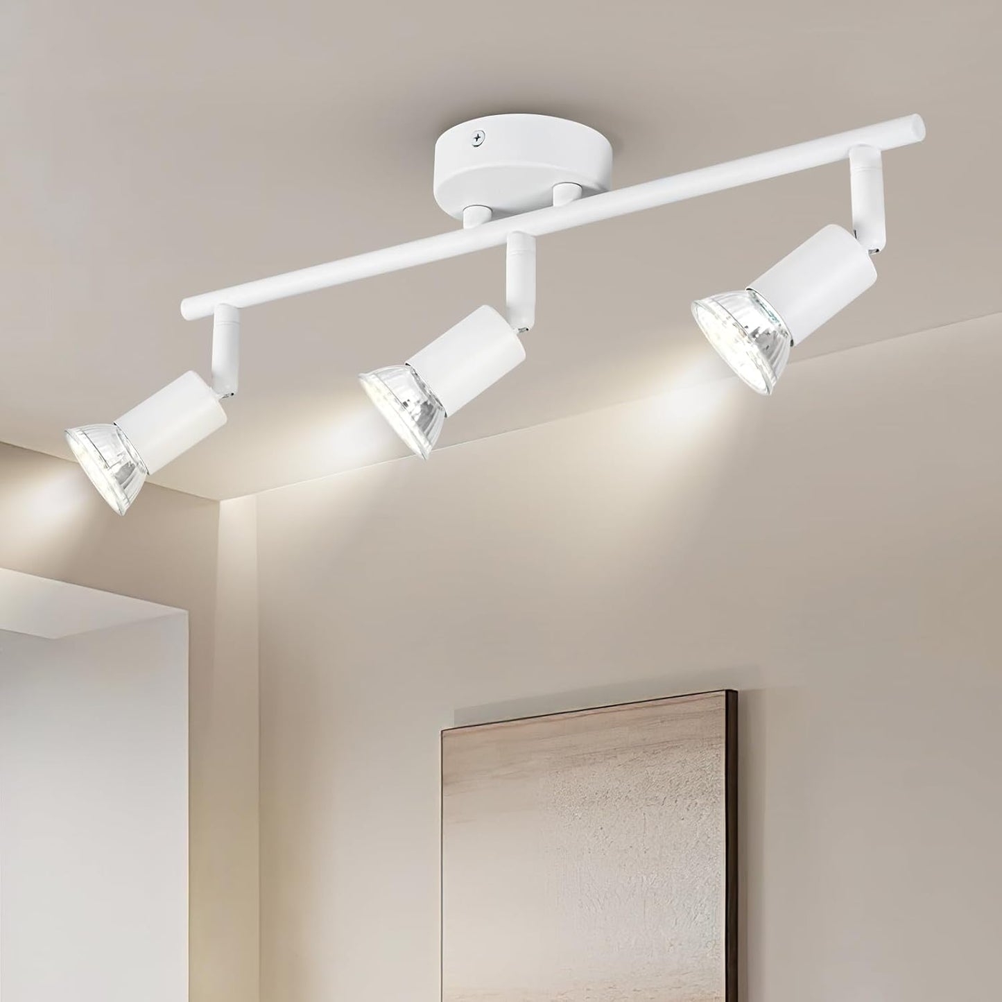 TEKHOME Faretti LED da Soffitto 3Luce Bianco - Lampada da Soffitto Orientabili Plafoniera Faretto Parete Moderna GU10 Luci da Soffitto per Soggiorno Corridoio Camera Cucina, Lampadina Non Incluse C72