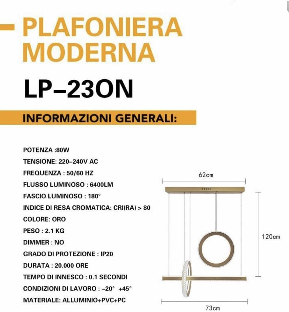 Lampadario LED Moderno EQUILIBRIA 35W LP-23