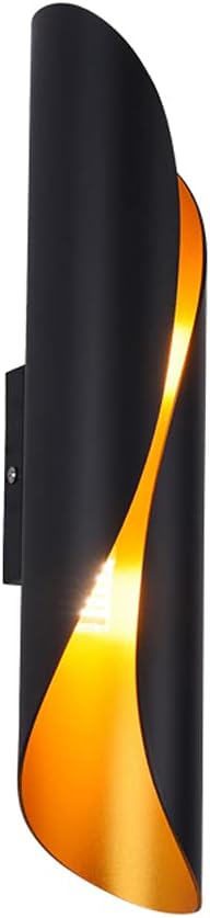 TEKHOME Applique da Parete Moderna 2×G9, Lampada da Muro Design Nero e Dorato, Senza Lampadina Inclusa, in Alluminio e Ceramica, per Camera da Letto, Soggiorno e Corridoio E31-N