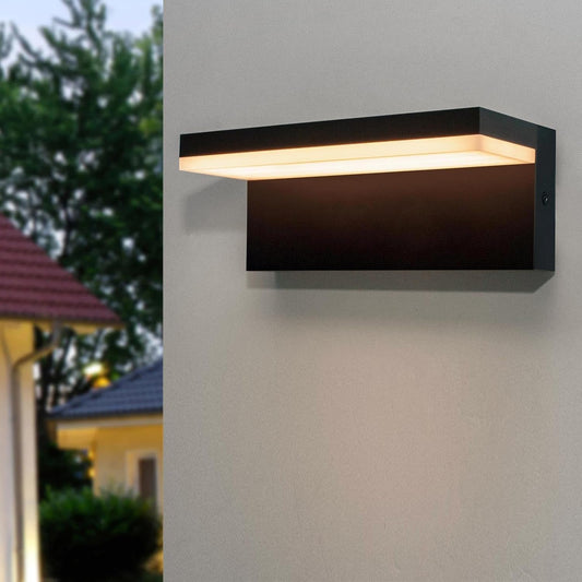 Applique da Esterno LED 10W IP54 – Lampada da Parete Moderna in ABS+PC, 1000LM, 3 Colori CCT Regolabile, Colore Nero o Bianco, per Facciate, Giardini e Balconi B82