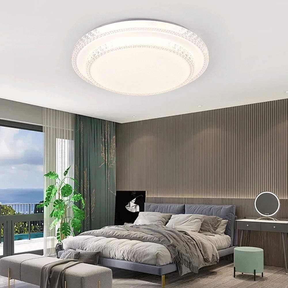 TEKHOME Plafoniera LED da Soffitto 60W con Bluetooth e Telecomando, Dimmerabile 3000K-6500K, Ø50cm, Design Elegante con Decorazioni Acriliche, Luce per Soggiorno Camera Letto, CRI>80, PN-12-3C
