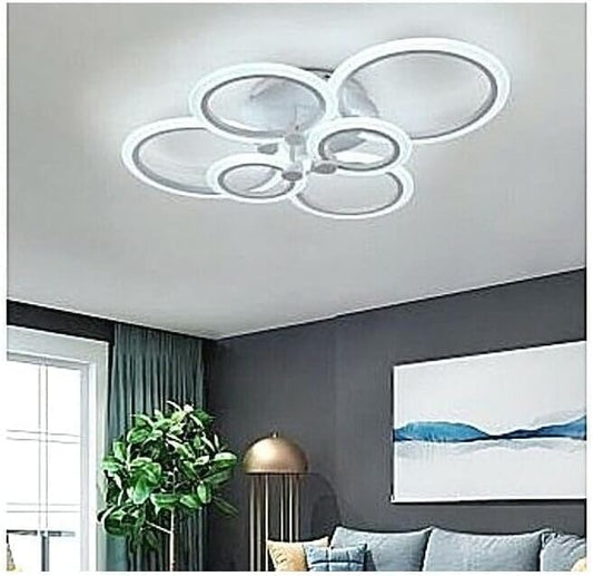 TEKHOME Lampadario da soffitto led 6 luci cerchi plafoniera design stile moderno lampada per camera salotto 3 colore della luce C08-3C