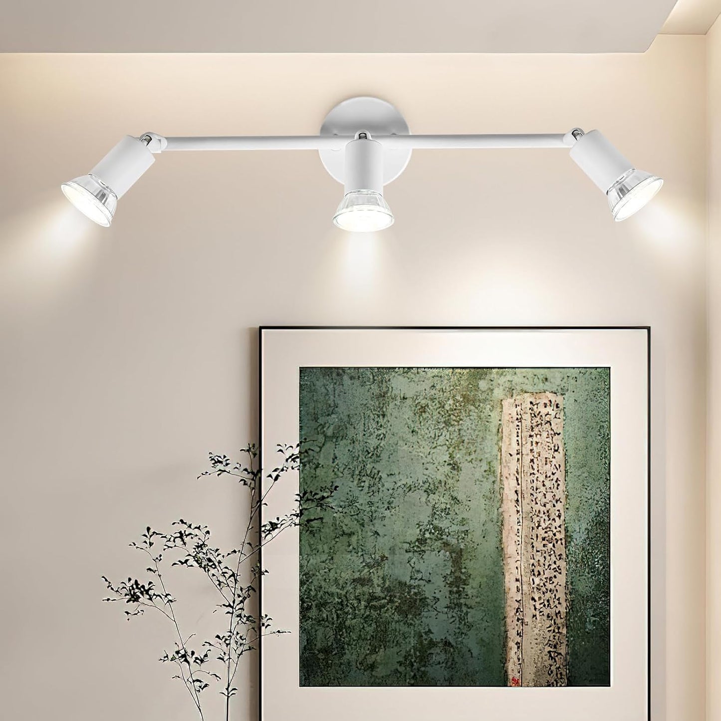 TEKHOME Faretti LED da Soffitto 3Luce Bianco - Lampada da Soffitto Orientabili Plafoniera Faretto Parete Moderna GU10 Luci da Soffitto per Soggiorno Corridoio Camera Cucina, Lampadina Non Incluse C72