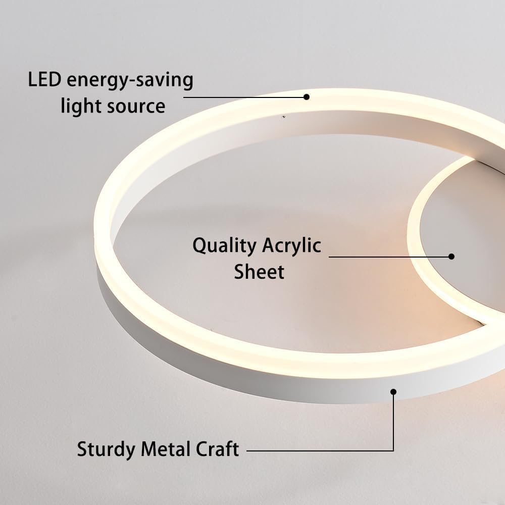 TEKHOME Lampada da Soffitto LED Rotonda 37W, 2960LM, 3 Temperature di Colore Selezionabili, CRI≥80, IP20, Moderna, per Camera, Cucina, Corridoio, Bianco C32-3C