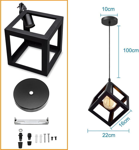 Lampadario modermo a sospensione senza lampadina E 27, in ferro stile moderno A24