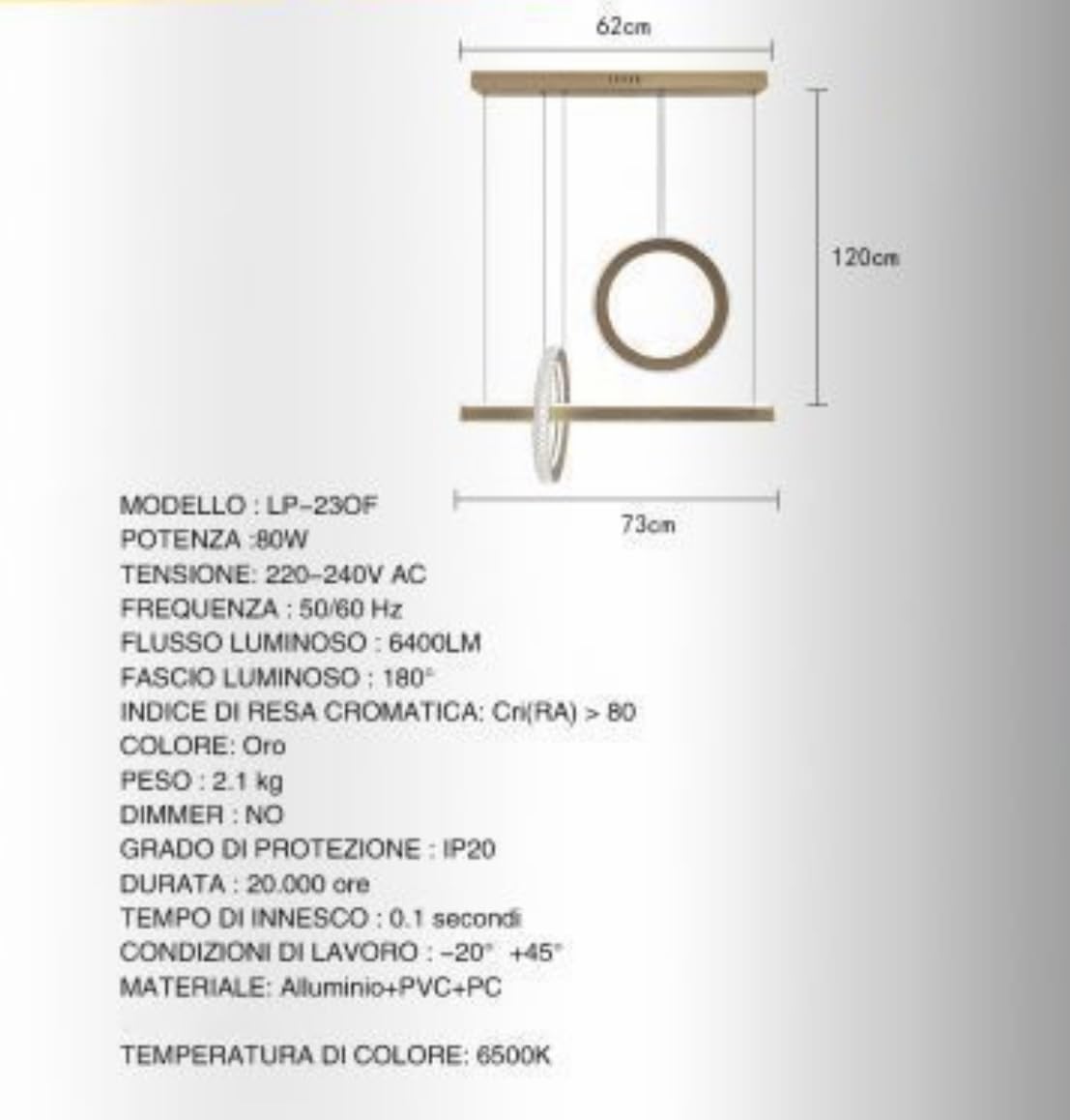 Lampadario LED Moderno EQUILIBRIA 35W LP-23