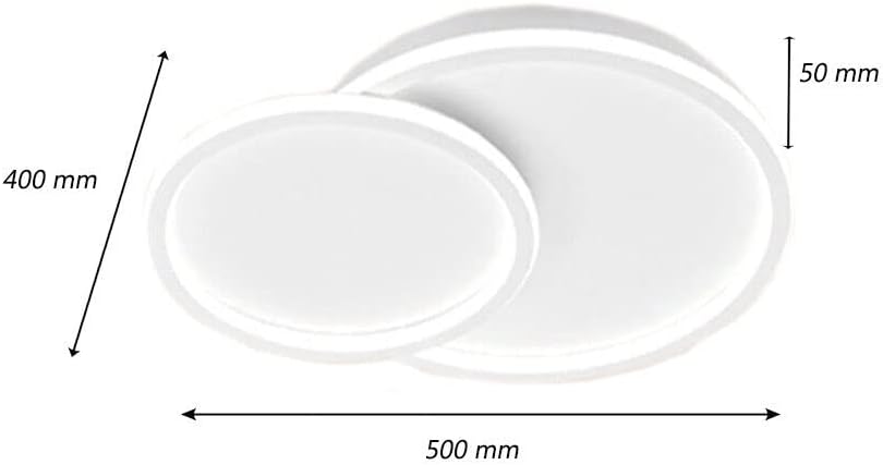 TEKHOME Plafoniera Lampadario da soffitto a led con 2 Luci cerchi Design Stile Moderno Lampada per Camera Cucina Salotto Locali Commerciali (2 cerchi 45w bluetooth) PN-26