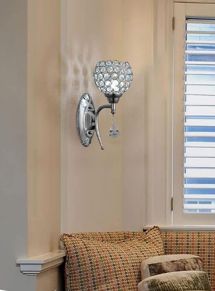 TEKHOME Applique da Parete Moderna con Design a Cristalli, Attacco G9 60W, per Interni, Disponibile in Oro e Argento, 280mm, Metallo e Cristallo (Senza Lampadina) E19