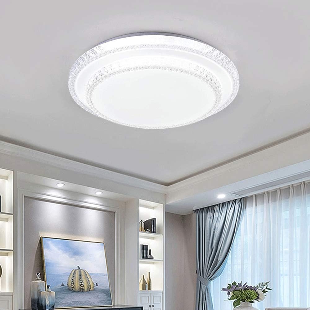 TEKHOME Plafoniera LED da Soffitto 60W con Bluetooth e Telecomando, Dimmerabile 3000K-6500K, Ø50cm, Design Elegante con Decorazioni Acriliche, Luce per Soggiorno Camera Letto, CRI>80, PN-12-3C