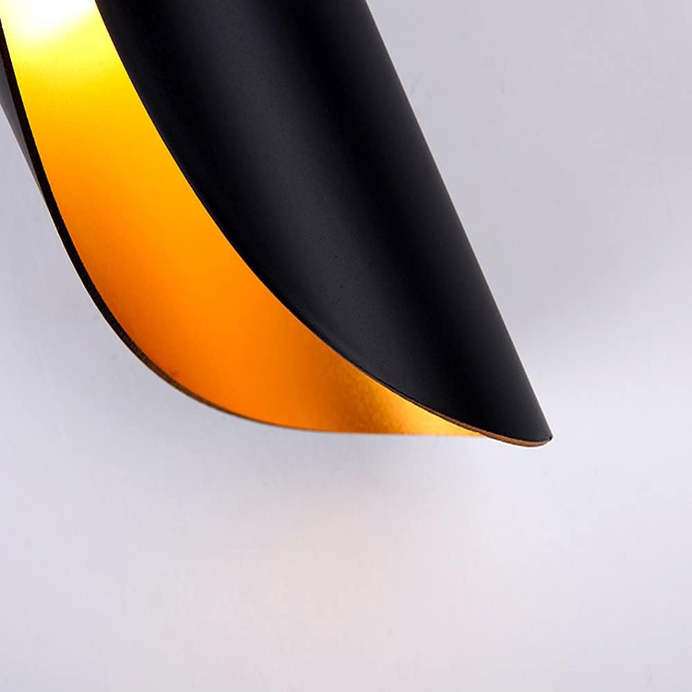 TEKHOME Applique da Parete Moderna 2×G9, Lampada da Muro Design Nero e Dorato, Senza Lampadina Inclusa, in Alluminio e Ceramica, per Camera da Letto, Soggiorno e Corridoio E31-N