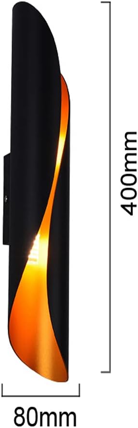 TEKHOME Applique da Parete Moderna 2×G9, Lampada da Muro Design Nero e Dorato, Senza Lampadina Inclusa, in Alluminio e Ceramica, per Camera da Letto, Soggiorno e Corridoio E31-N