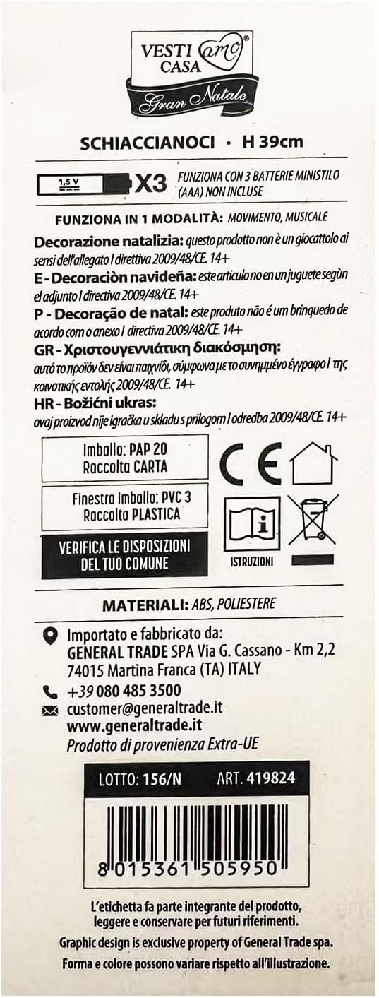 Schiaccianoci di Natale 39 cm