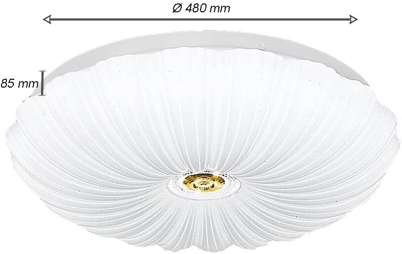 TEKHOME Plafoniera LED Soffitto Dimmerabile Ø48cm, 46W con Luce Calda/Naturale/Fredda, 3680LM, Design Elegante in PVC e Alluminio, per Camera da Letto, Salotto, Soggiorno – Modello C39-3C