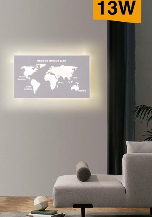 TEKHOME Applique LED da Parete 13W Rettangolare Moderna 3 Colori 3000K-6500K Bianca, Lampada da Muro Decorativa per Camera da Letto, Soggiorno, Corridoio AQ18-3C