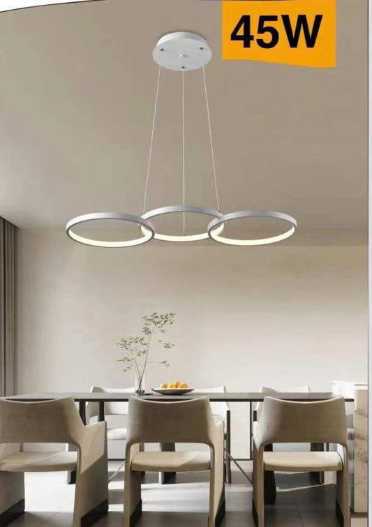 Lampadario a Sospensione LED 3 Cerchi 45watt B63