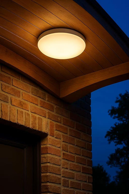 Plafoniera LED da Soffitto Esterno 24W IP65 – Lampada Impermeabile per Balcone, Garage e Corridoio, 2700LM, in ABS+PS, Luce Calda/Naturale/Fredda ES52