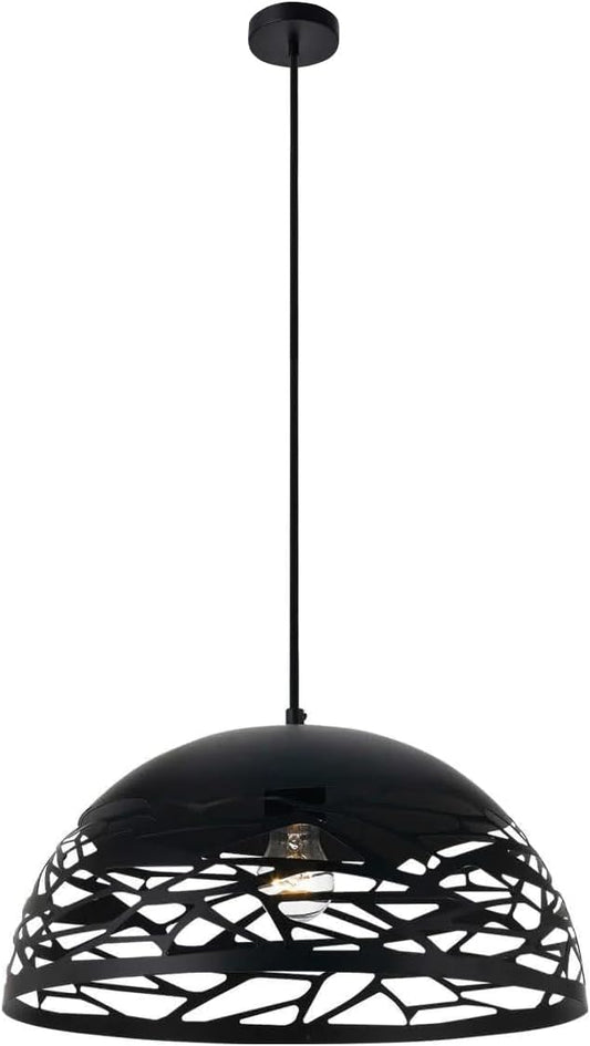 Lampada a sospensione a cupola in metallo industriale regolabile in altezza E27 Base Lampadario ritagliato per isola cucina, camera A37