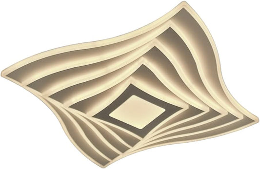 TEKHOME Plafoniera a led da interno moderna a soffitto forma quadrata 3D lampada adatta per camera da letto salone soggiorno solotto cucina locali commerciali 75W (Quadrata 3d - 3 Colori) C68-3C
