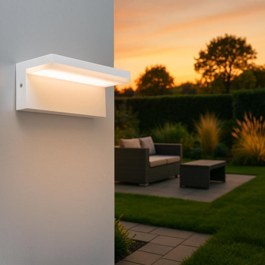 Applique da Esterno LED 10W IP54 – Lampada da Parete Moderna in ABS+PC, 1000LM, 3 Colori CCT Regolabile, Colore Nero o Bianco, per Facciate, Giardini e Balconi B82