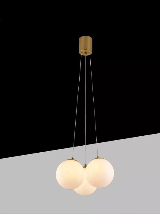 Lampadario a sospensione 3 sfere g9 sfera color bianco bronzo LP84-3