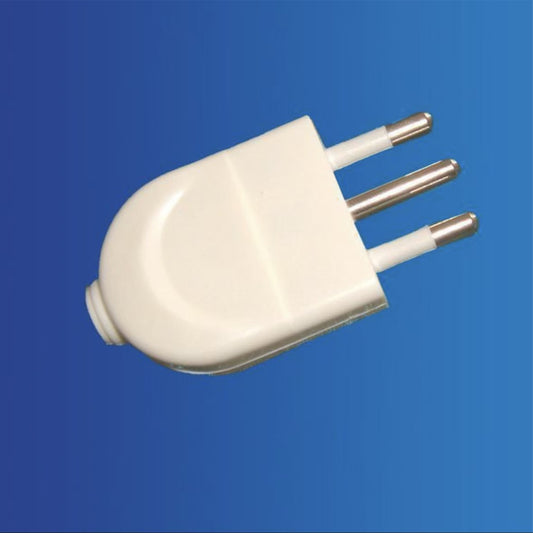 5 Pezzi – Spina Elettrica 2P+T 10A Bianca – Spina Italiana con Terra 250V per Cavi Elettrici – Modello XSL1002