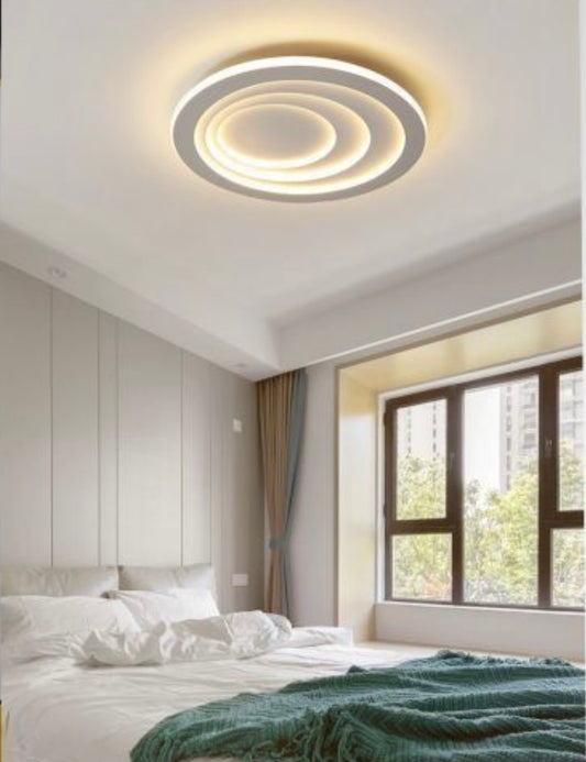 TEKHOME PLAFONIERA LUCE LED 70W ROTONDA LAMPADARIO A CERCHI BIANCO DOPPIA COLORAZIONE 3000K-6500K PN-08