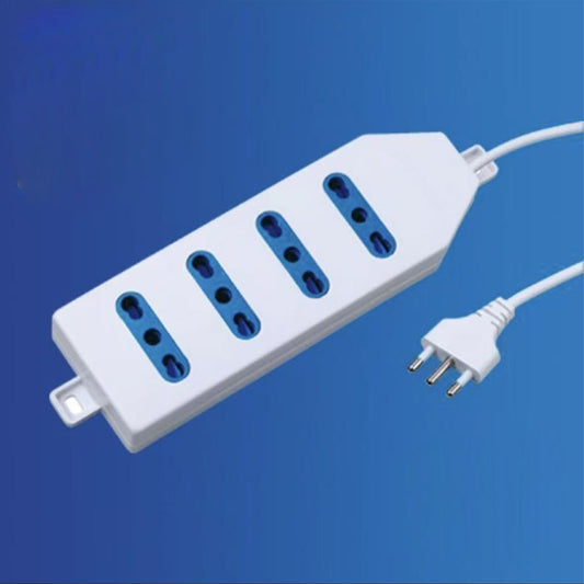 2 Pezzi Multipresa Bipasso Italiana 4 Posti con Spina 10A, Cavo Lungo 3 m, Presa Multipla per Casa e Ufficio, Colore Bianco–C-XSL2204-3M