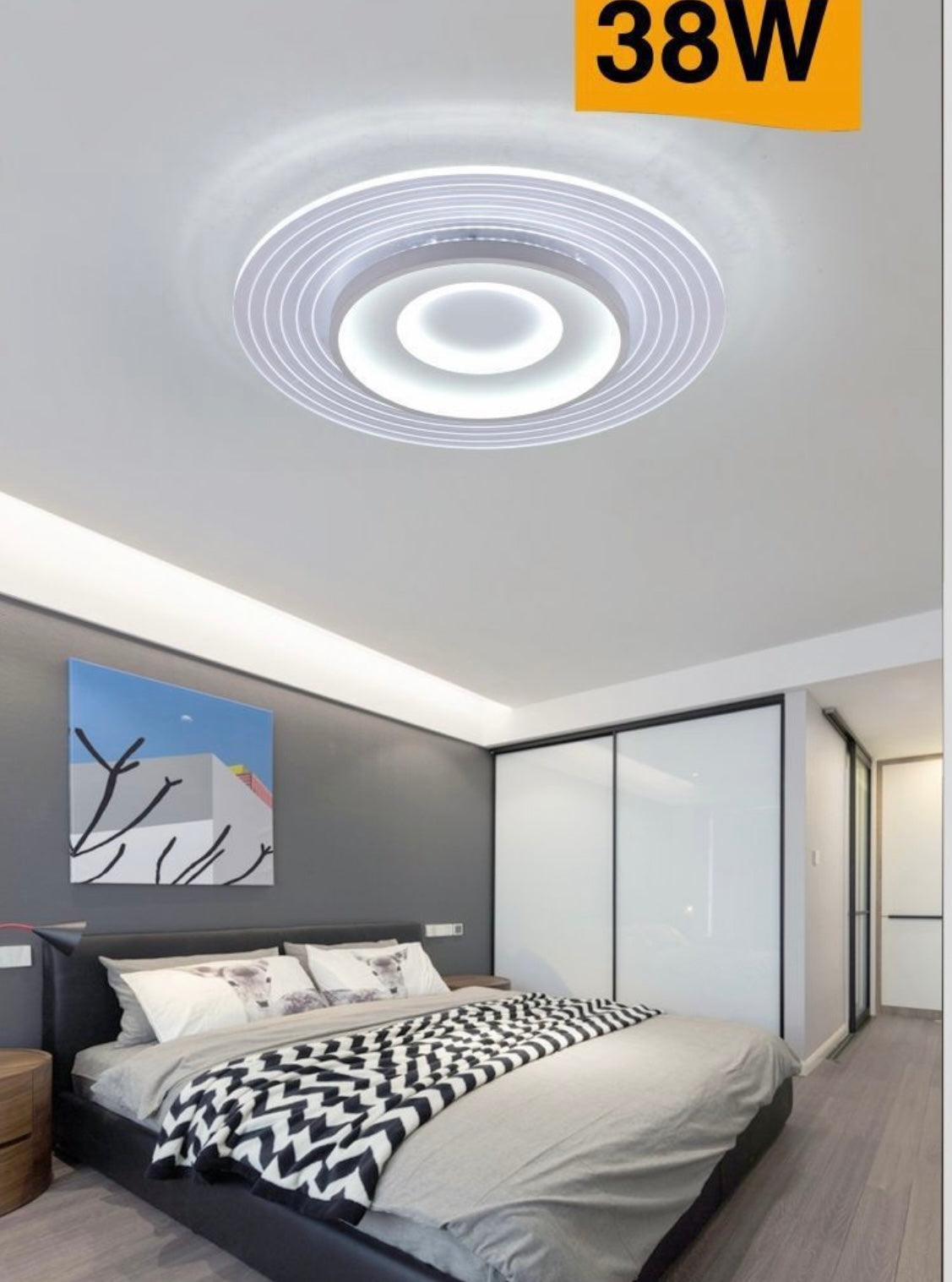 TEKHOME Plafoniera Lampadario da soffitto a led con Luci cerchio tonda Design Stile Moderno Lampada per Camera Cucina Salotto Locali Commerciali C40