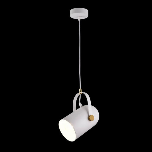 TEKHOME Lampada a Sospensione Moderna Orientabile E27, Design Cilindrico Regolabile in Metallo, per Soggiorno Cucina Camera da Letto, IP20, 110-240V, 260mm x 120mm (Bianca/Nera) A21