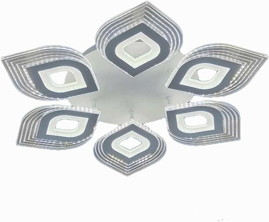 TEKHOME Plafoniera a led 55 watt lampadario da soffitto a forma di fiore lampada decorativa moderna,Regolazione a tre temperature di colore C27-B3C