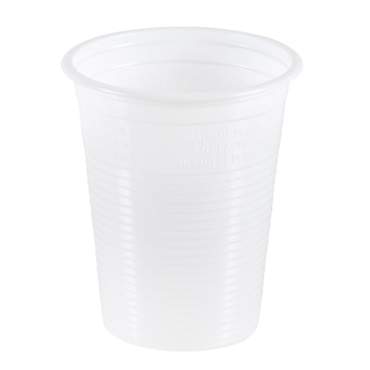 BICCHIERI PLASTICA BIANCHI PER ACQUA MONOUSO 200ml confezioni da 100pz