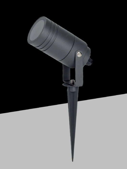 Faretto da Giardino con Picchetto GU10, IP65 Impermeabile, Orientabile, Corpo in Alluminio, Spot da Esterno per Giardino/Siepi/Vialetti – Attacco GU10 (Lampadina Non Inclusa) 837WA-B80-G