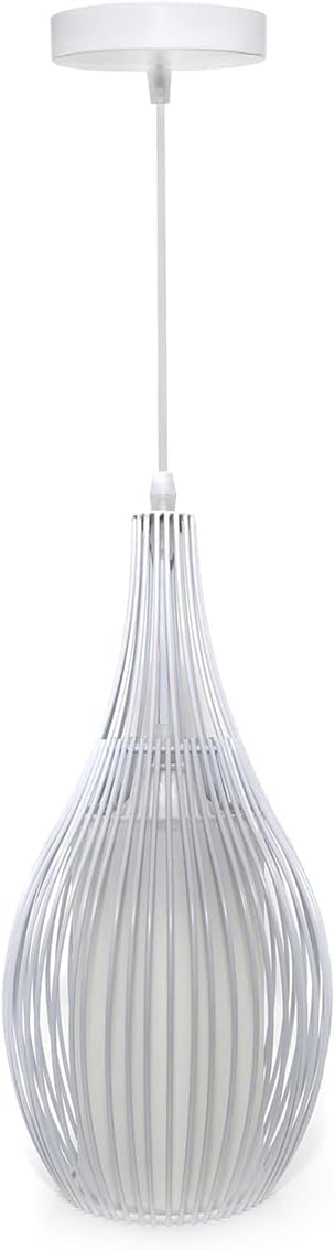 Lampadario Moderno A Sospensione A Fasce Intrecciate BIANCO O NERO In Ferro Verniciato Opaco Attacco 1xE27 Lunghezza Filo Regolabile 100cm (LAMPADINA NON INCLUSA) B19