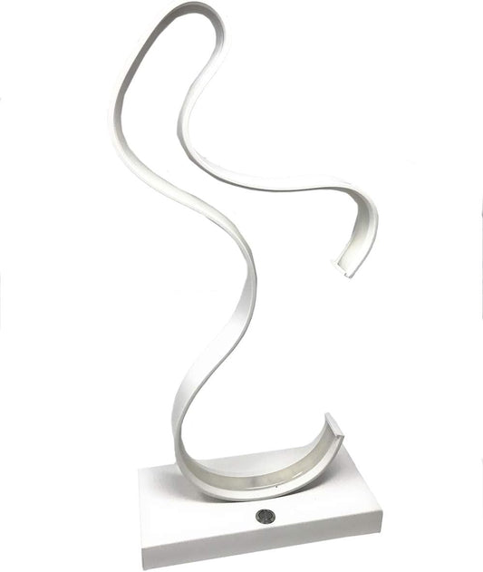 Lampada da Tavolo LED Moderna – 12W, Design Artistico a S, CRI≥80, 3000K / 4000K / 6500K, Lampada da Comodino e Scrivania, Interno IP20- D03
