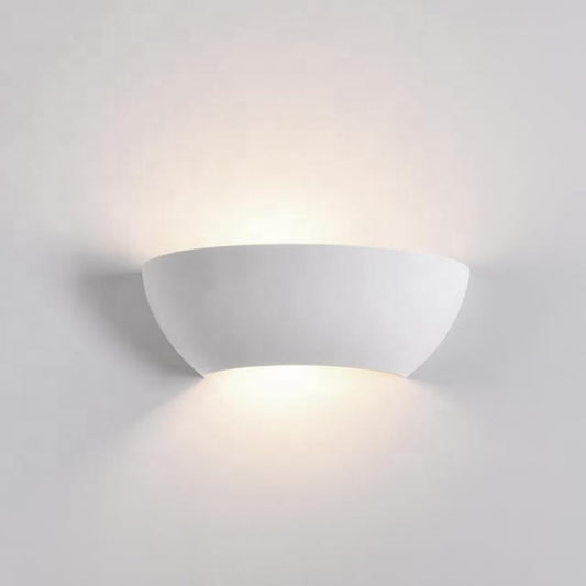 TEKHONE Applique da Parete in Gesso Bianca, Lampada da Muro Design Moderno, Luce Indiretta Up & Down, Attacco R7S, Verniciabile per Interni – GS-E72