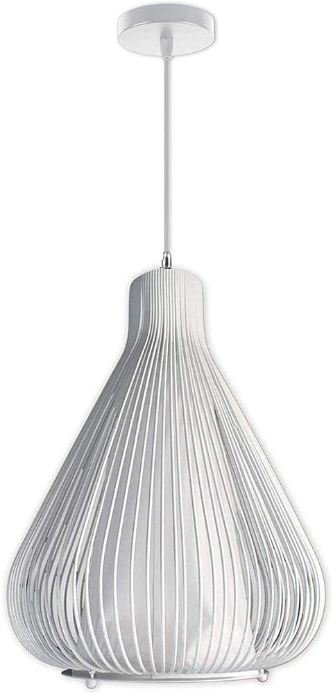 Lampadario da soffitto a goccia sospensione bianco e nero portalampada E27 arredamento moderno B18