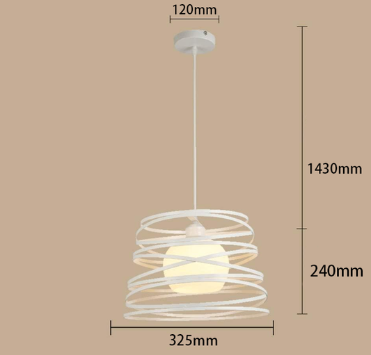 Lampadario moderno a sospensione a fasce intrecciate, in ferro- Attacco 1xE27, Potenza max 1x60 W, dim. 33x22 cm, lunghezza filo 100 cm A08