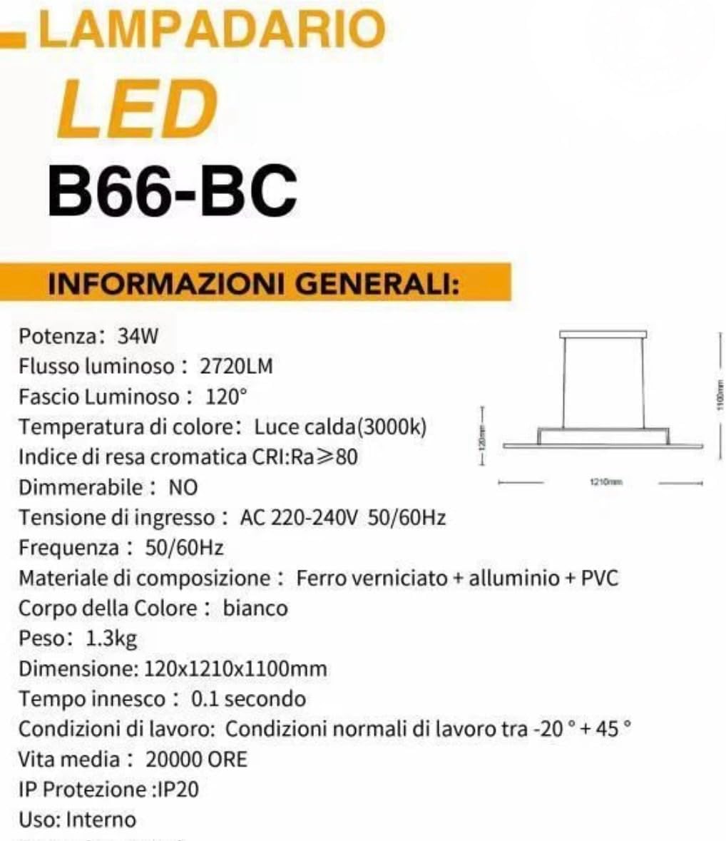 Lampadario LED SoftLine 34W B66