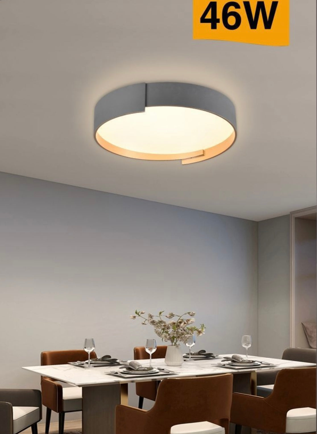 TEKHOME Plafoniera a led da interno moderna a soffitto forma tonda lampada adatta per camera da letto salone soggiorno solotto cucina locali commerciali 46W C49