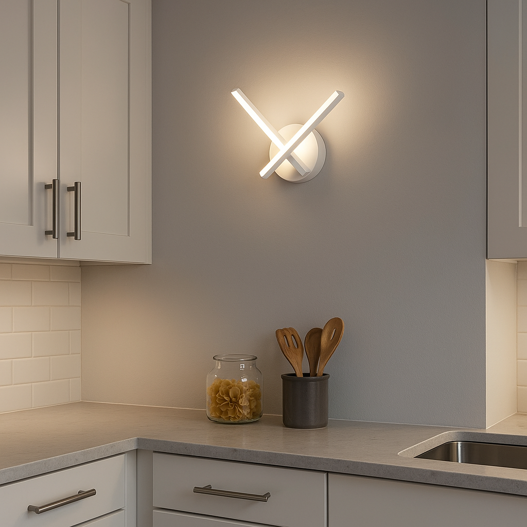 TEKHOME Applique da Parete Moderna LED 6W – Design Minimal Bianco, 3 Temperature Colore (3000K / 4500K / 6500K) E67