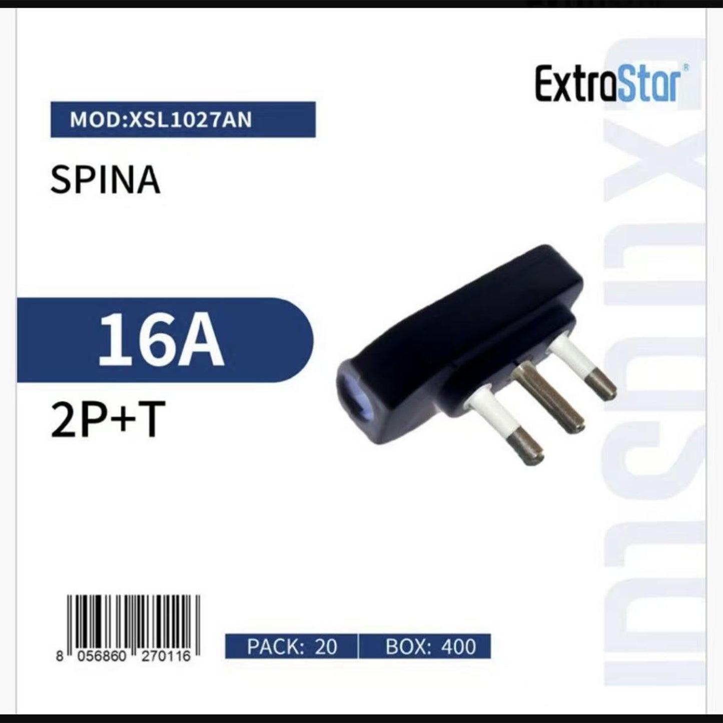 5 Pezzi Spina Elettrica Italiana 16A 2P+T con Terra, Presa Standard Italiano, Alta Resistenza – XSL1027AN