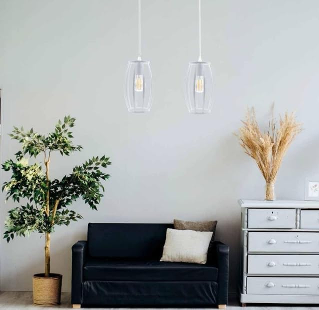 Lampadario da soffitto pendente a sospensione di forma ovale nero o bianco portalampada con attacco e27 A34